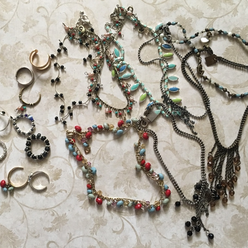 Lot of 8 Ankle Bracelets and 9 Toe Rings